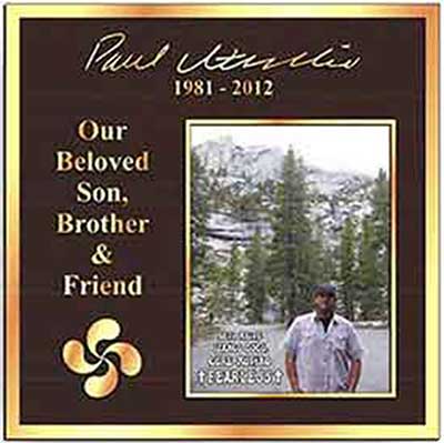 bronze plaque paul color photo cast bronze plaque