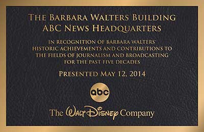 walt disney bronze plaque, cast bronze recognition plaque, bronze logo, bronze insignia font