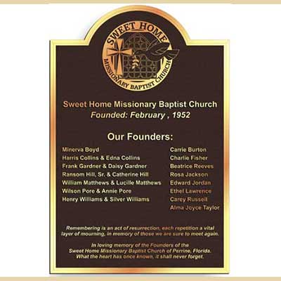 bronze dedication plaque, cast bronze plaque, bronze sweet home plaque