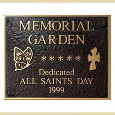 cast bronze plaque, custom bronze plaque butterfly