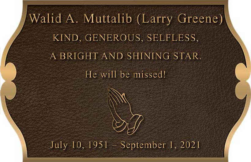 Bronze, Brass, Silver, Photo, or Carved Wood Memorial Plaques