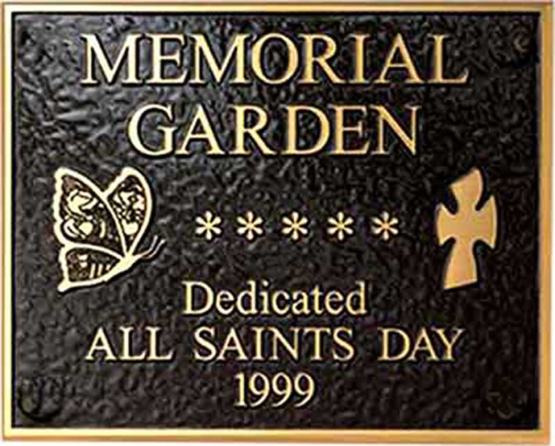  NEW WORLD ACCENTS Memorial Plaque, 6 x 8 Personalized Grave  Marker, Remembrance Plaque, Outdoor, Indoor Memorial Plate Heavy Cast  Aluminum with Stake : Patio, Lawn & Garden