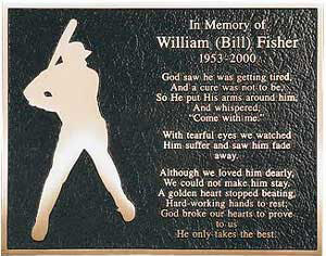 baseball bronze memorial plaque
