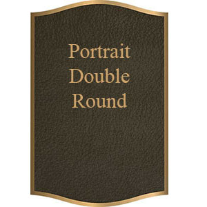 double round portrait bronze plaque